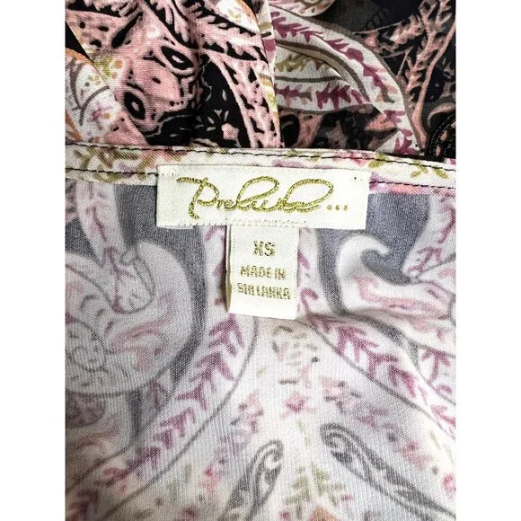 Boho Paisley Print Long Sleeve Dress XS - Picture 5 of 5